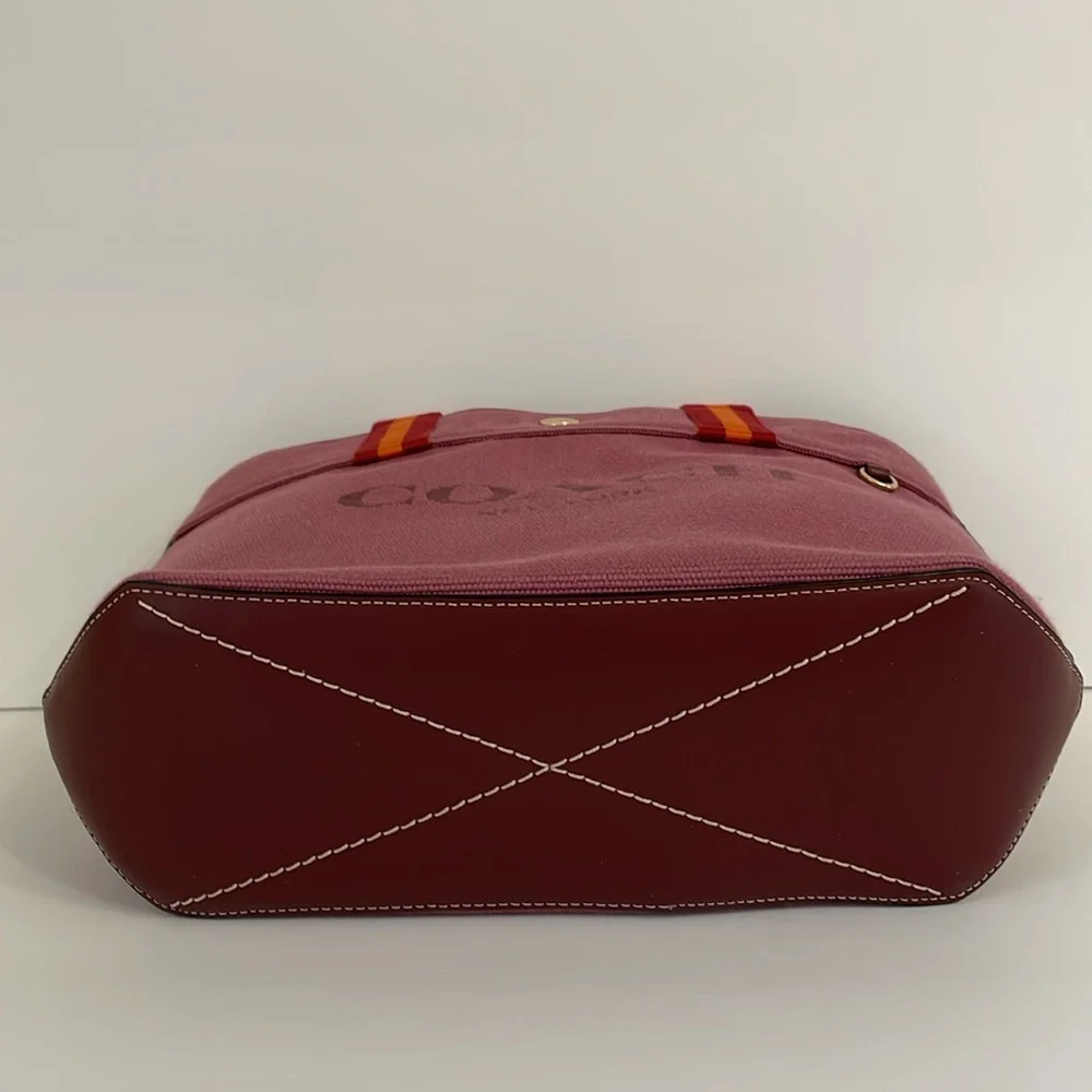 Coach Small Canvas Tote Light Raspberry Multi - Picture 8 of 12